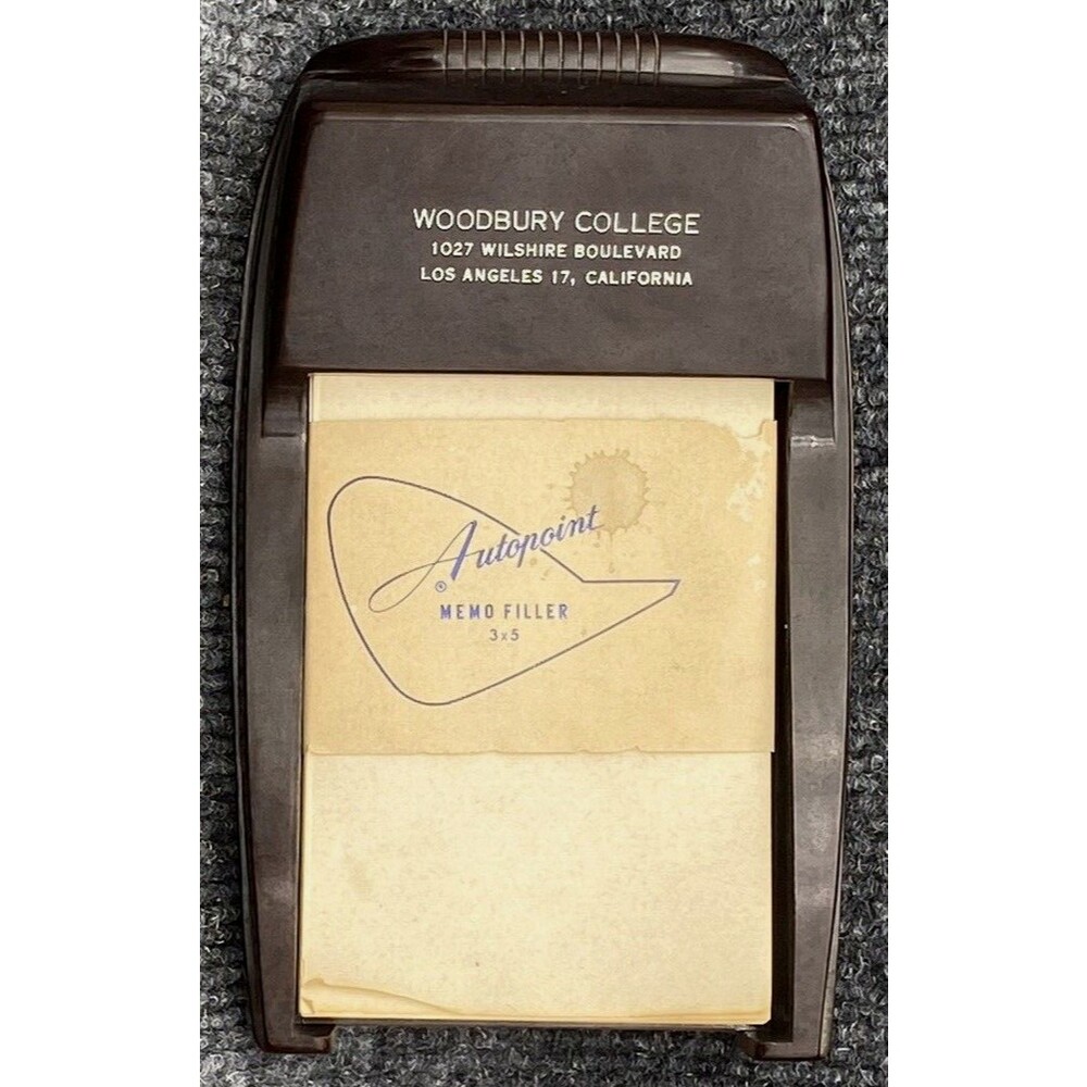 tg Autopoint Bakelite Memo Case Woodbury College Los Angeles 17 Mid Century MCM